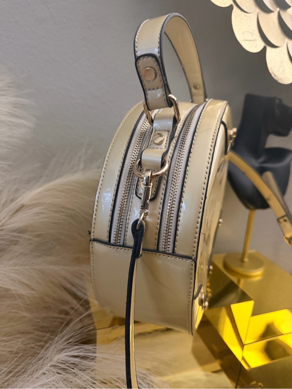 Soft Sage Cream Handbag | Minimal Chic Round Bag - Picture 7 of 15